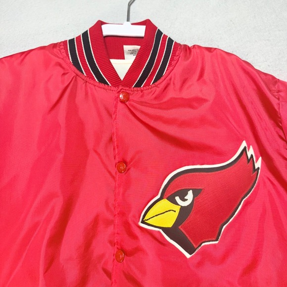 Birdie by Richard Leslie Cardinals Bomber Jacket Vintage Snap‎ Front L NFL
